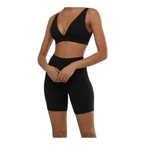 WeWoreWhat‎ Athletic 6" Seamless Biker Short Solid Black M